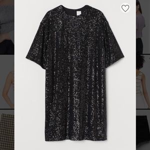 H&M black sequined dress